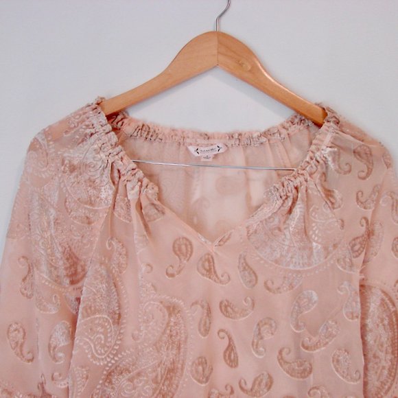 Nanette Lepore Tunic Blouse Cream Flowy Loose Romantic Holiday Party Size Medium - Picture 5 of 15